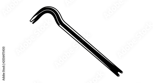 Foto Heavy duty steel crowbar hand tool illustration isolated on white background