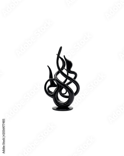 Black Glass Decoration Isolated White Background Luxury Modern Decorative Object Design