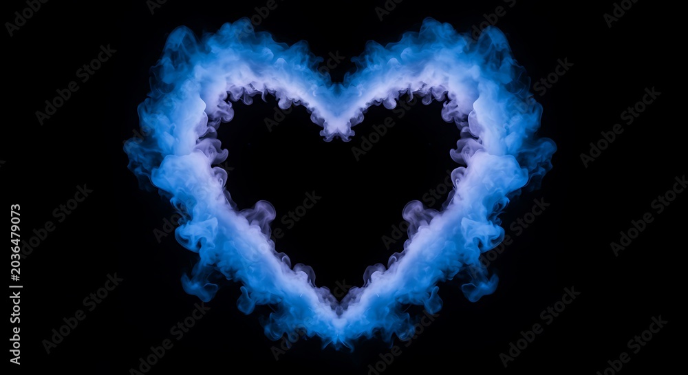 Fototapeta premium Ethereal Smoke Heart: Digital 3D Render