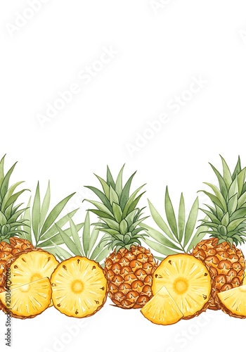 Watercolor Pineapple Paradise: A Sweet Border
