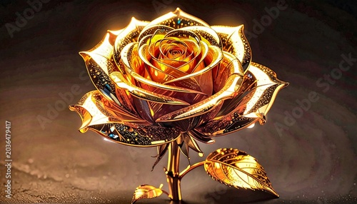 Radiant Golden Rose with Textured Petals