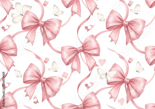 Watercolor Bow & Butterfly Dream