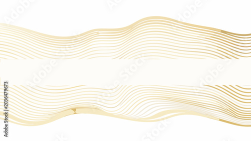 Obraz na płótnie Golden wave pattern with undulating lines a vector illustration on a white backg