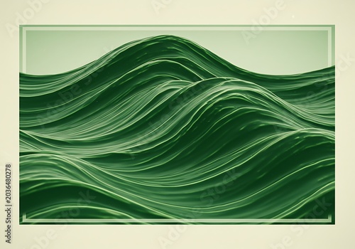 Emerald Waves: A 3D Render