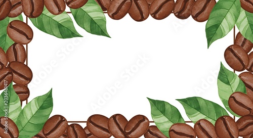 Watercolor Coffee Bean Frame: Aromatic Design