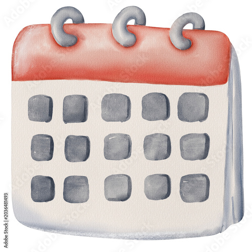 Watercolor schedule Calendar planning illustration clip art png