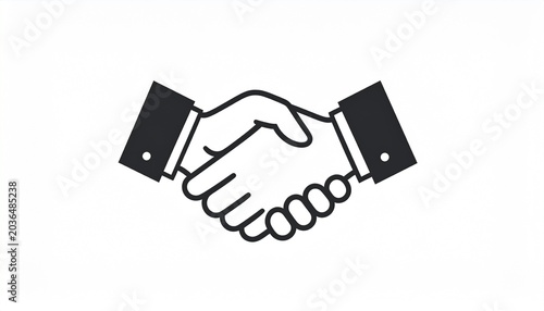 Iconic Handshake Symbolizing Agreement and Partnership in Business.