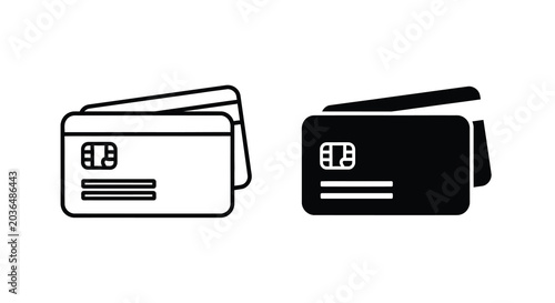 credit card icons in black and white styles