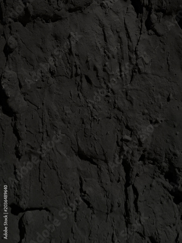 Картината върху платно Close-up of a black graphite wall with an embossed raised surface