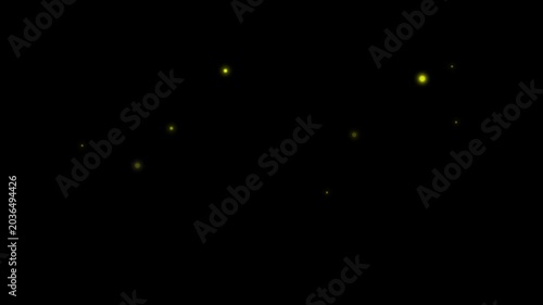 realistic fireflies at night transparent no background. insects chroma key graphic overlay