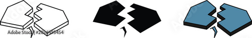 Photos Broken connection icon, representing disconnection or relationship breakdown, re
