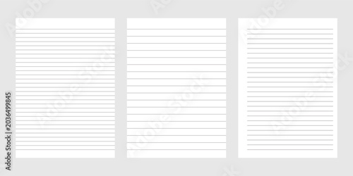 Bild auf Leinwand realistic set of blank paper line sheets