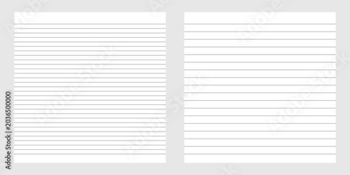 Foto realistic set of blank paper line sheets
