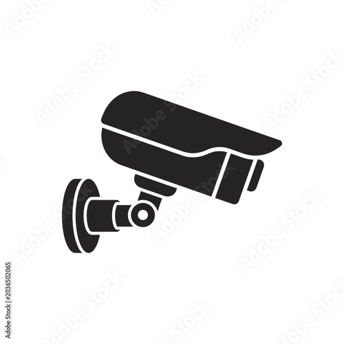 Black and white CCTV security camera icon.