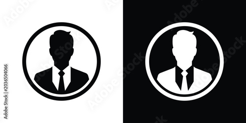 Photos Elegant businessman profile icon enclosed inside a circle frame