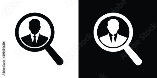 Photos Businessman profile inside a magnifying glass