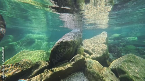 In the woods, immersed in nature. Above and below the water. Pristine nature and crystal-clear waters. Torre Torre in Friuli.