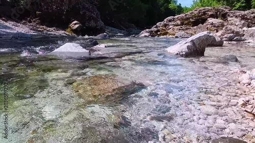 In the woods, immersed in nature. Above and below the water. Pristine nature and crystal-clear waters. Torre Torre in Friuli.