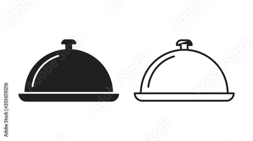 Photos silver serving dome and platter outline black and white line art silhouette