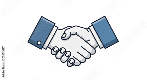 Two businesspeople shake hands in a formal agreement