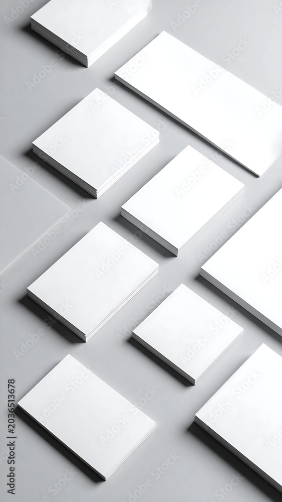 Obraz premium Blank business cards on gray surface.