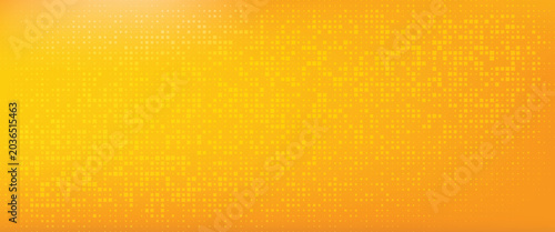 Abstract yellow background with soft gradient halftone pixel pattern and digital technology data grid eps10