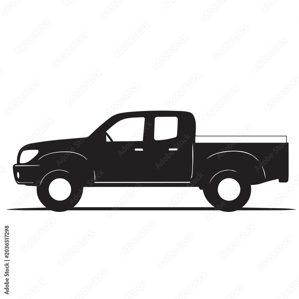 Fototapeta premium double cabin pickup truck isolated on white