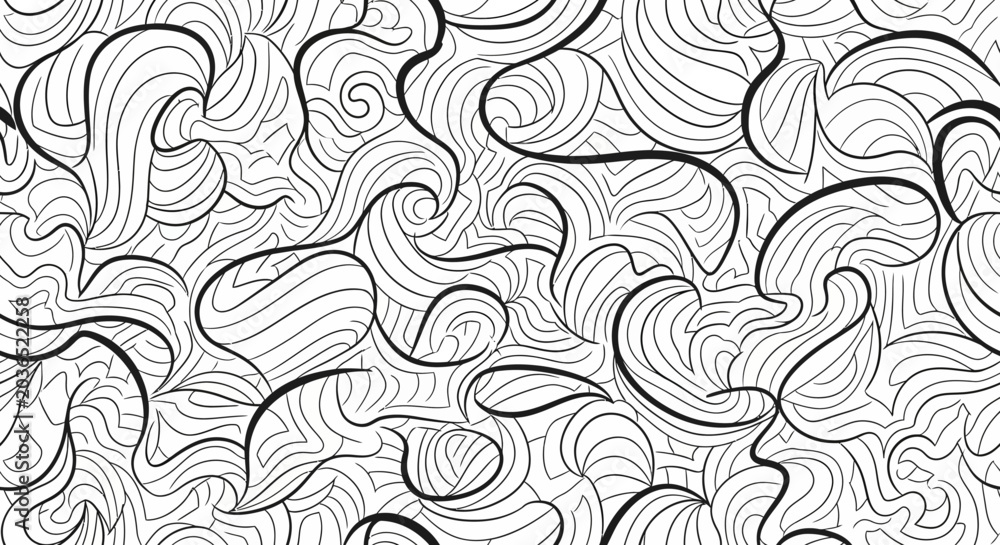Fototapeta premium black and white abstract line art pattern design