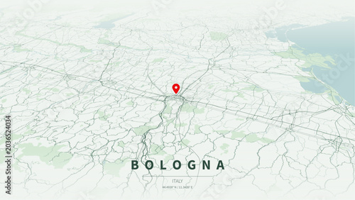 Bild auf Leinwand Minimalist vector map of Bologna, Emilia-Romagna, Italy
