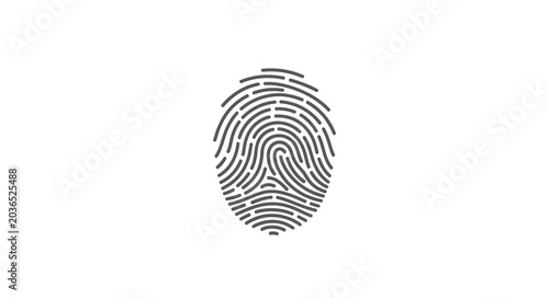 Bild auf Leinwand Fingerprint Silhouette On White Background Linear Graphic Design