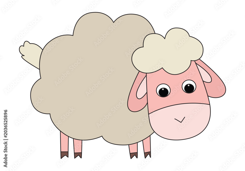 Obraz premium Animal sheep cartoon isolated on white background