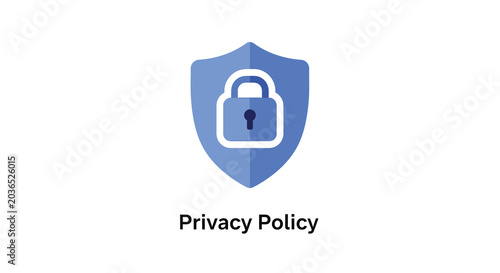 Shield with padlock icon flat vector illustration on white background