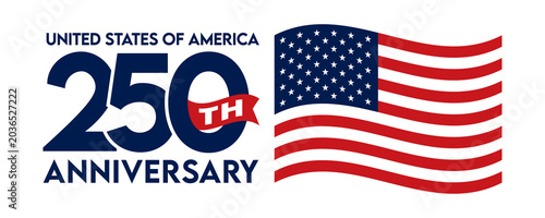 Cuadro en lienzo USA 250 semiquincentennial linear ribbon emblem PNG