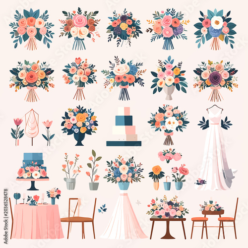 Wedding Bouquets and Decorative Flowers.