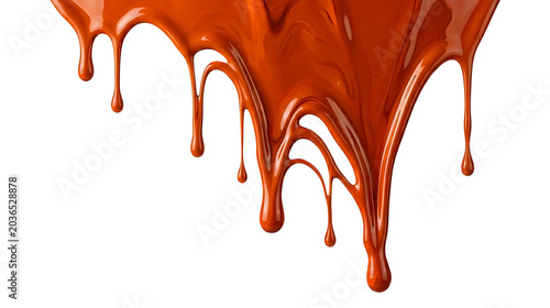 Realistic Orange Abstract Liquid Paint Drip PNG — Tetesan Cat Cair Oranye Abstrak Realistis PNG Transparan