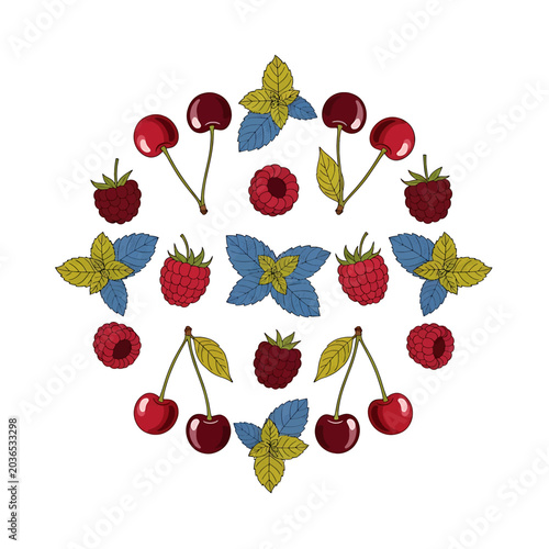 Colorful Berries and Butterflies Arrangement.