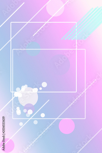 Soft lavender neon abstract background features stacked square frames, gentle bokeh bubbles, and diagonal white beams, ideal for calm tech and lifestyle branding.