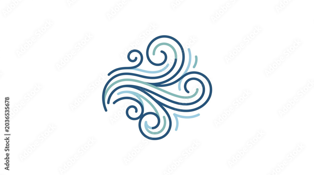 Fototapeta premium Abstract Swirls Representing Wind or Air Flow.