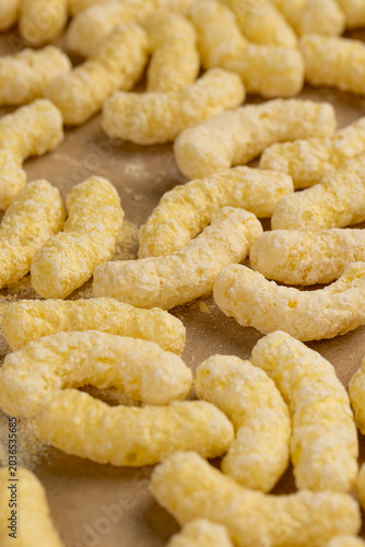 Slika na platnu sweet sticks of corn flour with added sugar for quick cooking with milk or yogur