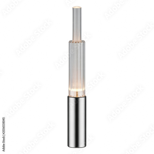 Modern chrome and glass table lamp with ribbed shade