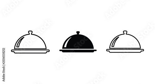 Foto Silver restaurant cloche vector illustration isolated on white background as a s