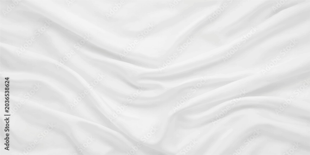 Fototapeta premium Elegant white satin silk fabric background with smooth flowing waves and soft luxury texture