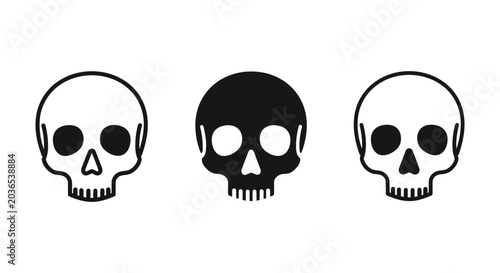 Tableau sur toile Vector illustration of a scary human skull and crossbones pirate symbol, a spook
