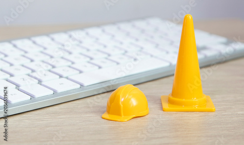 Photography warning under construction , website under maintenance , troubleshooting and fix