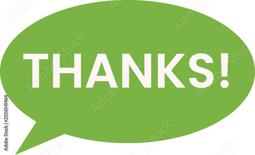 Photos Green speech bubble with thanks text.