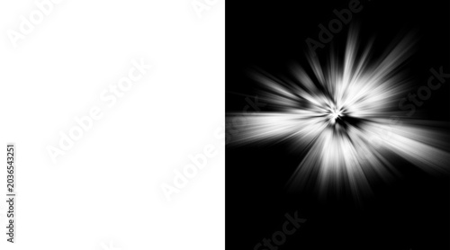 Foto Abstract white light burst on black background, cinematic lens flare with radial