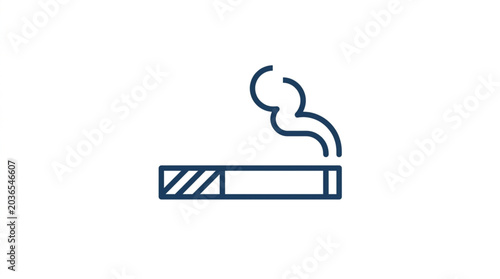 Bild auf Leinwand Cigarette smoking icon with smoke vector illustration.