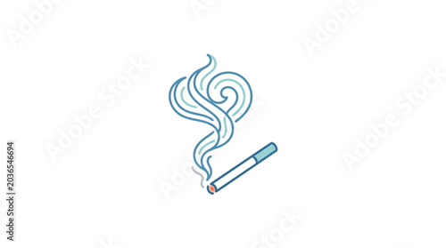 Schilderij op canvas Cigarette with smoke forming a heart shape.
