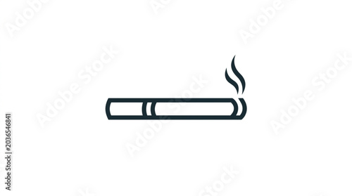 Quadro su tela Cigarette with smoke icon simple line art.