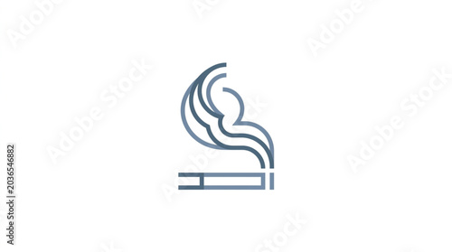 Foto Cigarette with smoke icon symbol line art.